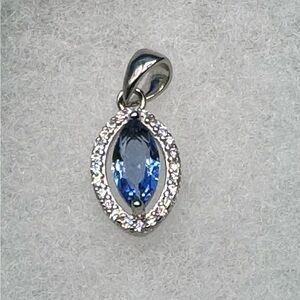 Sterling Silver 925 Blue Topaz Pendant